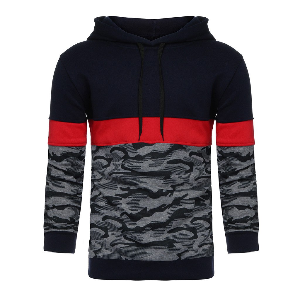 JAYCOSIN Hot High Quality Fashion Design Men Camouflage Button Pullover Long Sleeve Hooded Sweatshirt Tops Blouse Sweatshirt Men