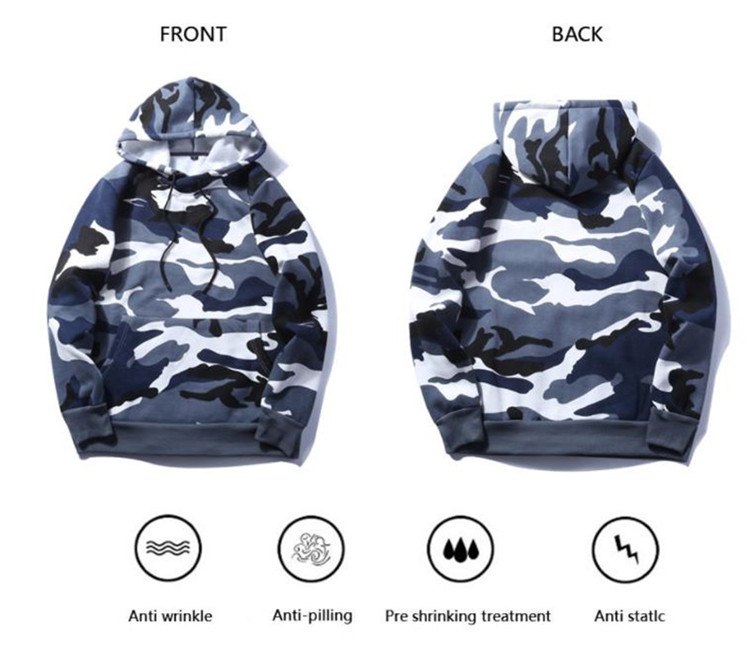Hot Sale Brand Camouflage Hoodies Men Sweatshirt Fleece Pullover Coat Male Warm Jacket Hip hop Streetwear Hoodie men