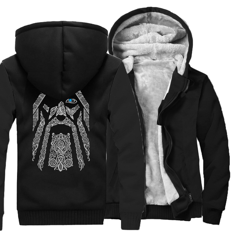 winter sweatshirt raglan print jacket tracksuit Odin Vikings hoodies ...