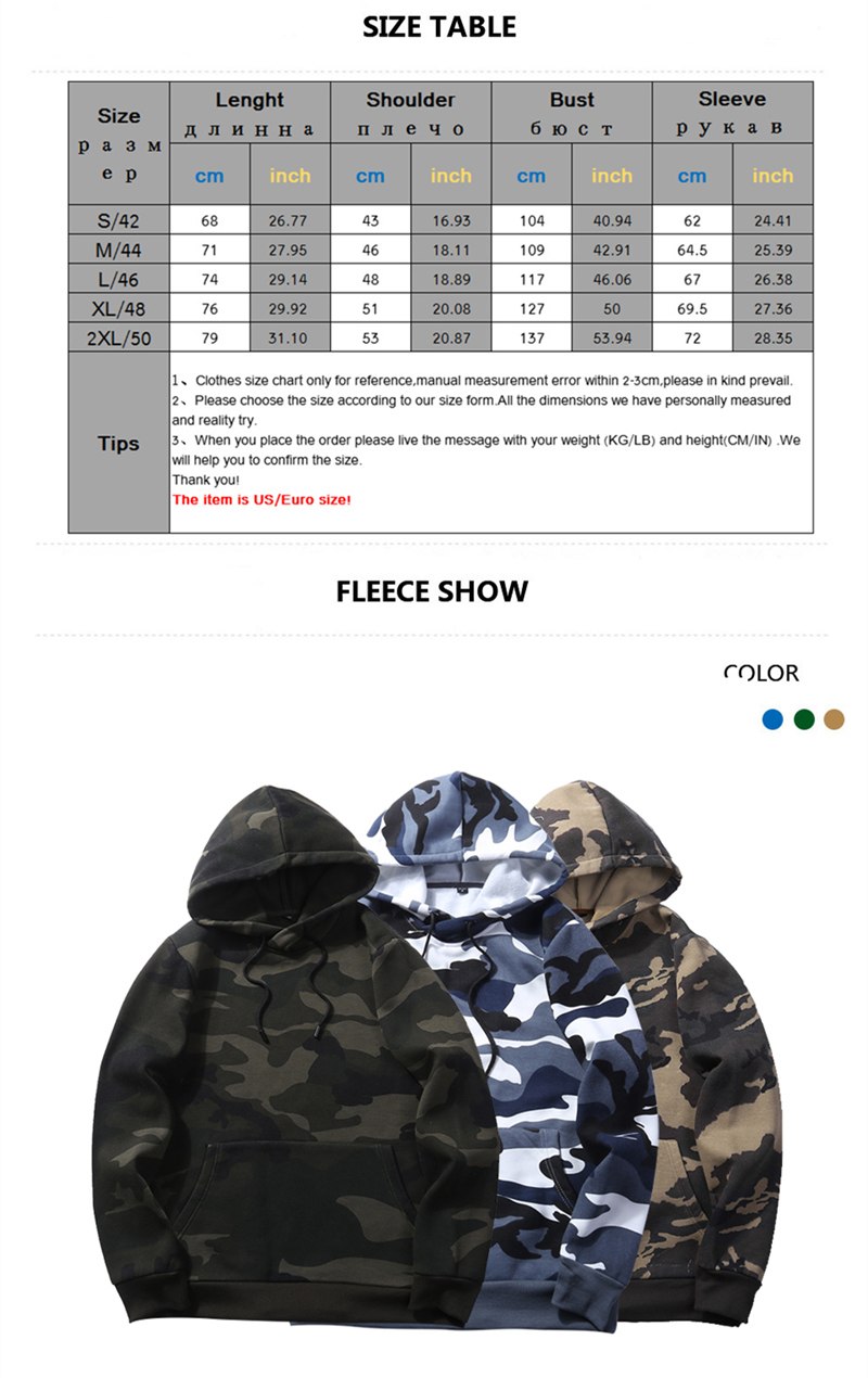 Liseaven Men Hoodies Sweatshirt Fashion Camouflage Military Tracksuit Casual Male Hooded Pullovers