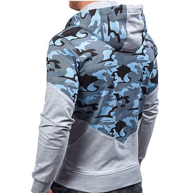 COCEDDBCamo Sweatshirt Men's Long Sleeve Camouflage Style Hoodie Pullover Top Blouse Hooded Military Tracksuit Sweatshirt Male