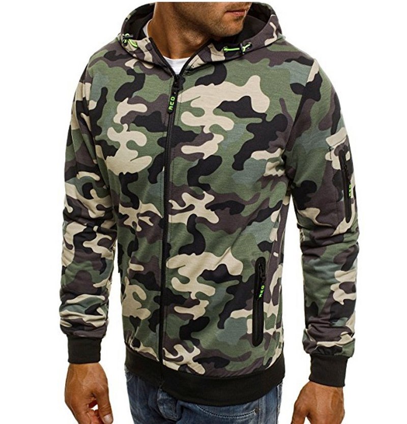 2018 harajuku zipper hoodie camouflage military style ensemble homme hombre vetement manteau mens hoodie and sweatshirts men