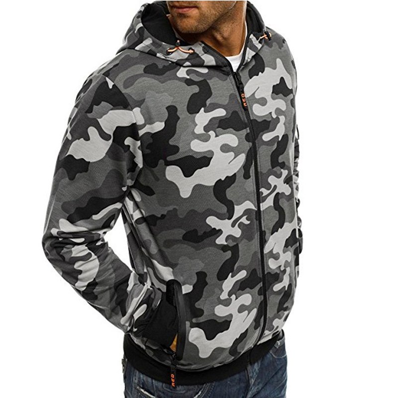 2018 harajuku zipper hoodie camouflage military style ensemble homme hombre vetement manteau mens hoodie and sweatshirts men