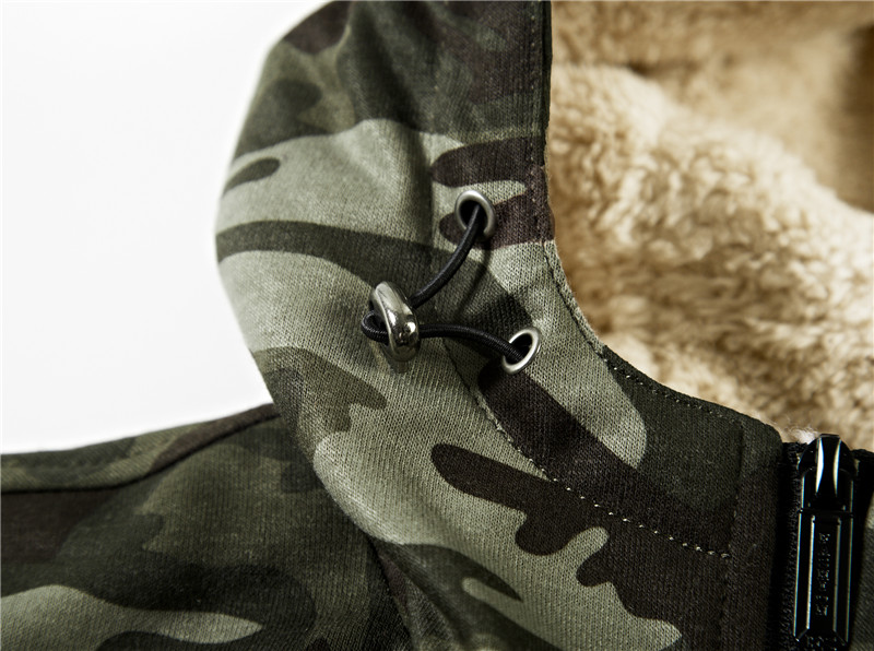 New Arrival Camouflage Fleece Hoodie Men Brand Clothing IN-YESON Winter Thick Camo Men's Sweatshirt