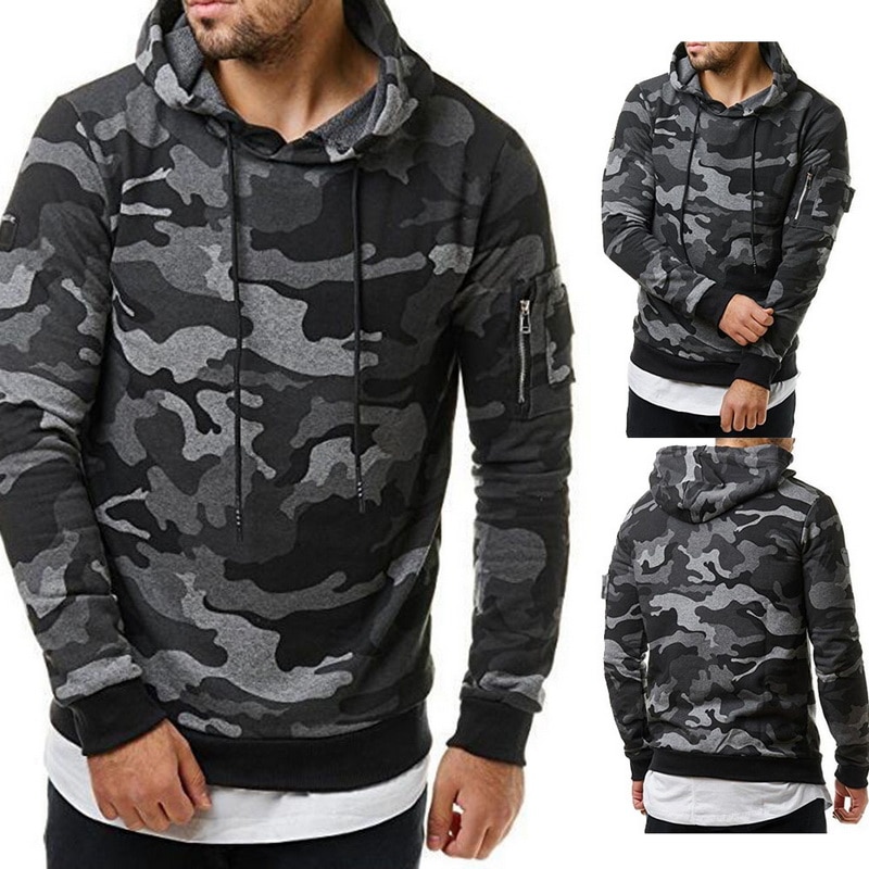LASPERAL New Autumn Men Hoodies Sweatshirt Fashion Cool Camouflage Military Tracksuit Casual Long Sleeve Male Hooded Pullover