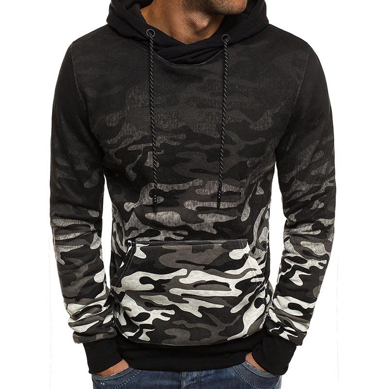 Male's Sweatshirt Camouflage Man Training Sweatshirt Pocket Military Hooded Sweatshirts Men Casual Loose Tops Mens Clothing