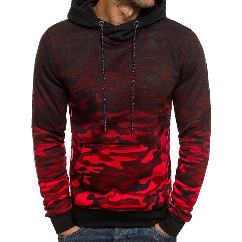 Male's Sweatshirt Camouflage Man Training Sweatshirt Pocket Military Hooded Sweatshirts Men Casual Loose Tops Mens Clothing