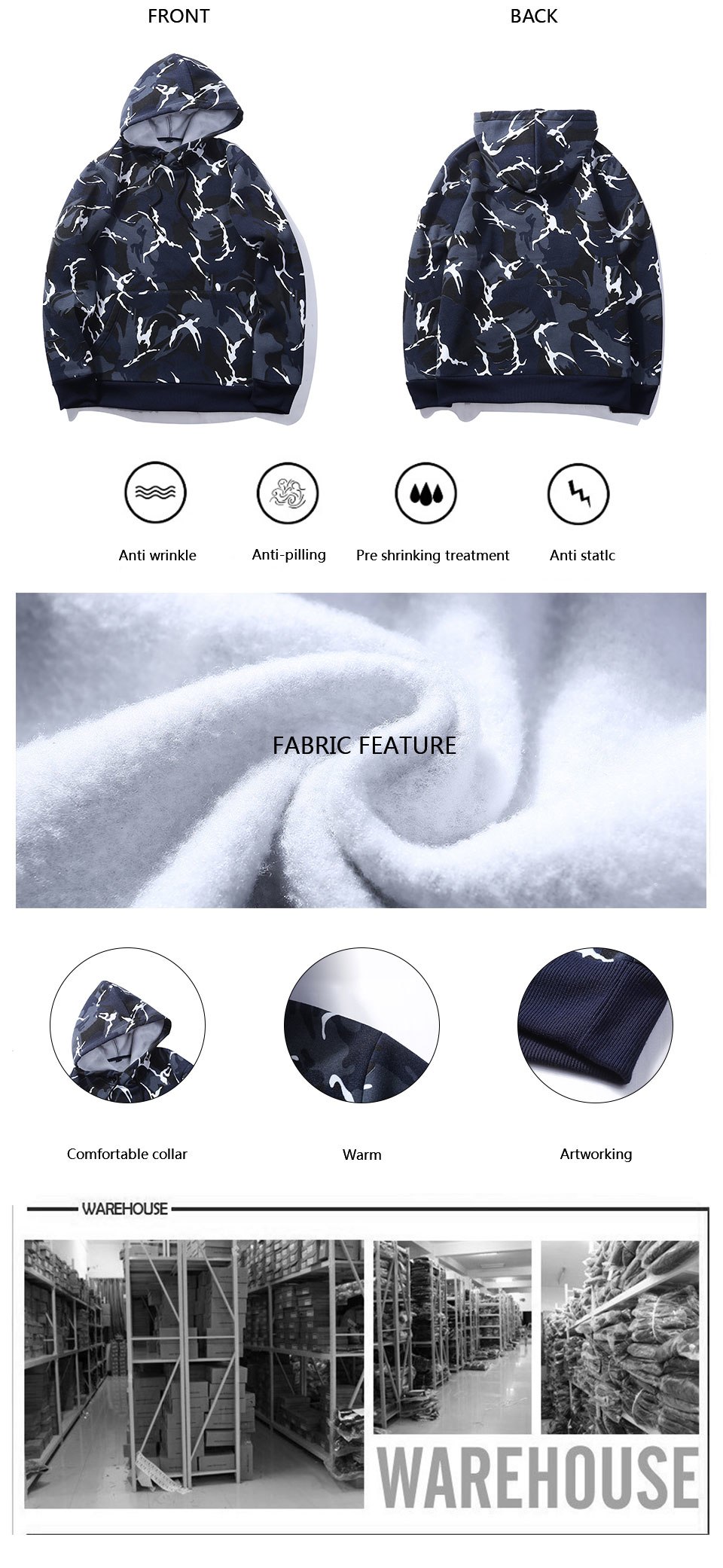 Camouflage Military Hoodies Men Kanye West Season3 Streetwear Camo Punk Rocky Fashion New Sweatshirts Men