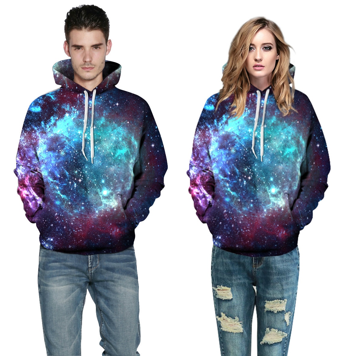 Space Galaxy 3D Sweatshirts With Cap Men/women Hooded Hoodies Autumn Winter Thin Hoody Print Star Whirlpool