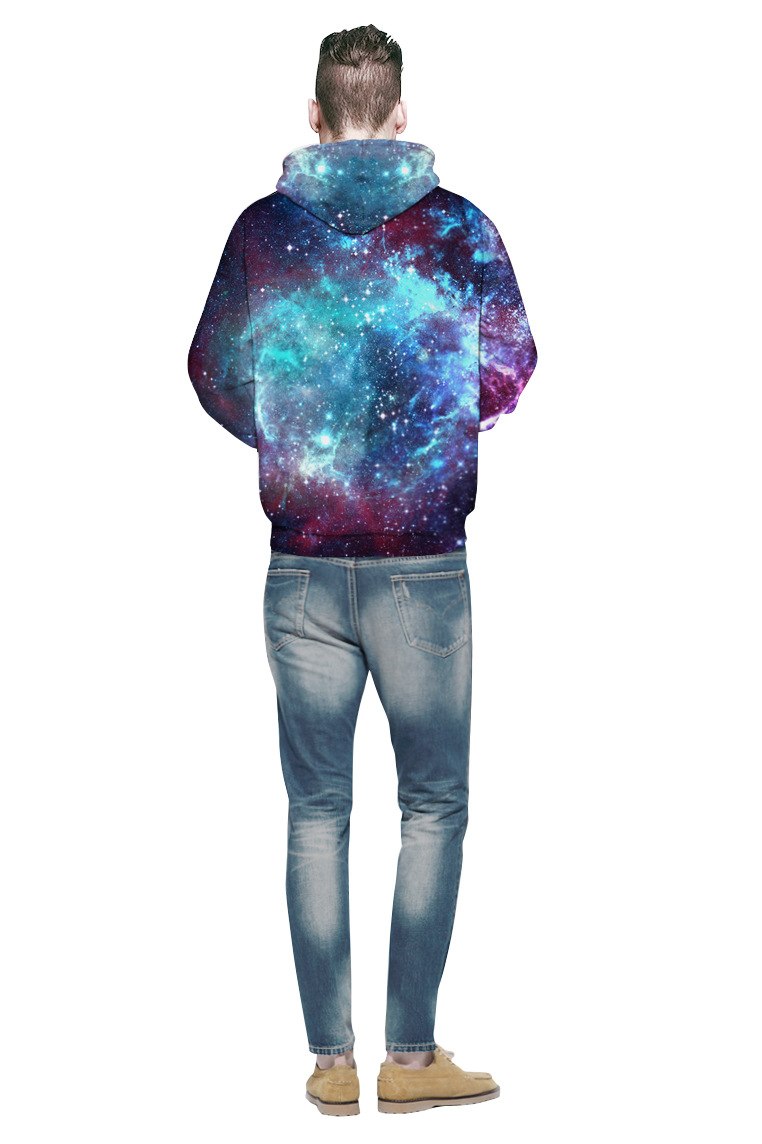 Space Galaxy 3D Sweatshirts With Cap Men/women Hooded Hoodies Autumn Winter Thin Hoody Print Star Whirlpool