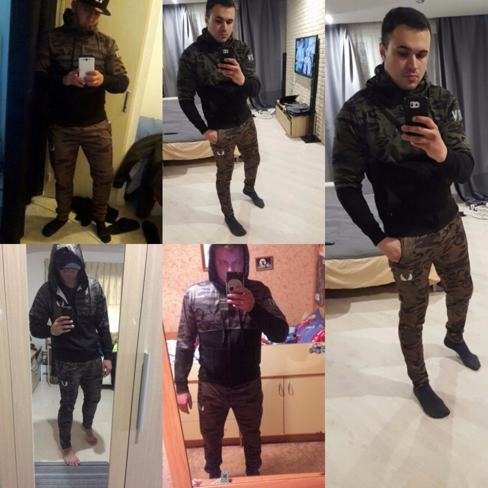 Fashion  Hooded Sweatshirts autumn and Men's hoodie military camouflage stitching casual