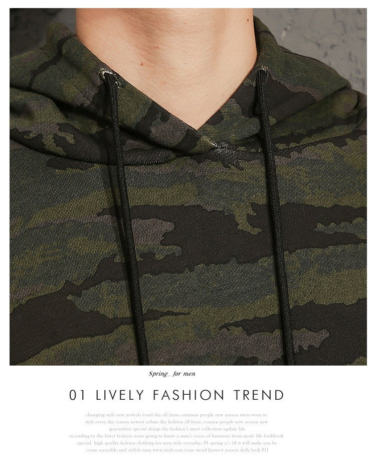 Hoodies Sweatshirts men camouflage printed fake two pieces Sweatshirt