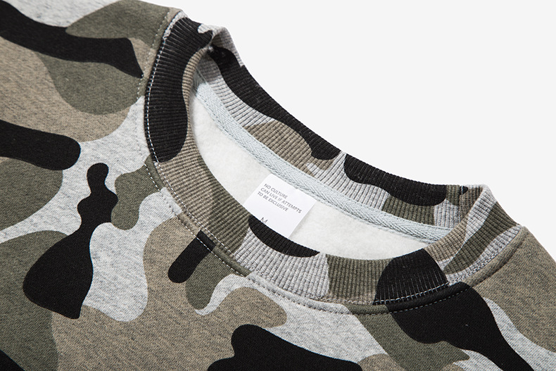 Streetwear Skateboard Hiphop Brand Hoody Winter Snow Camouflage Military Cashmere Men Long Sleeve