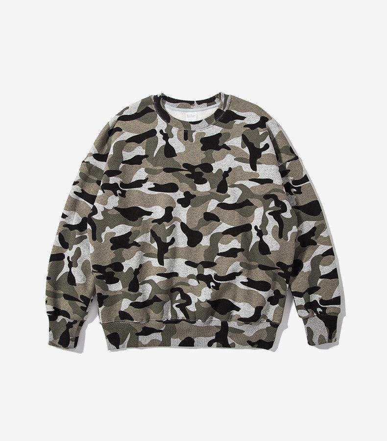 Streetwear Skateboard Hiphop Brand Hoody Winter Snow Camouflage Military Cashmere Men Long Sleeve