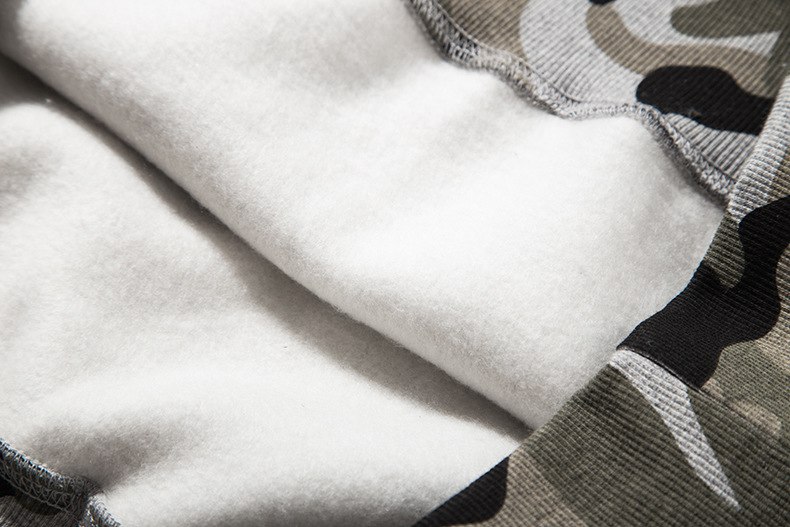 Streetwear Skateboard Hiphop Brand Hoody Winter Snow Camouflage Military Cashmere Men Long Sleeve