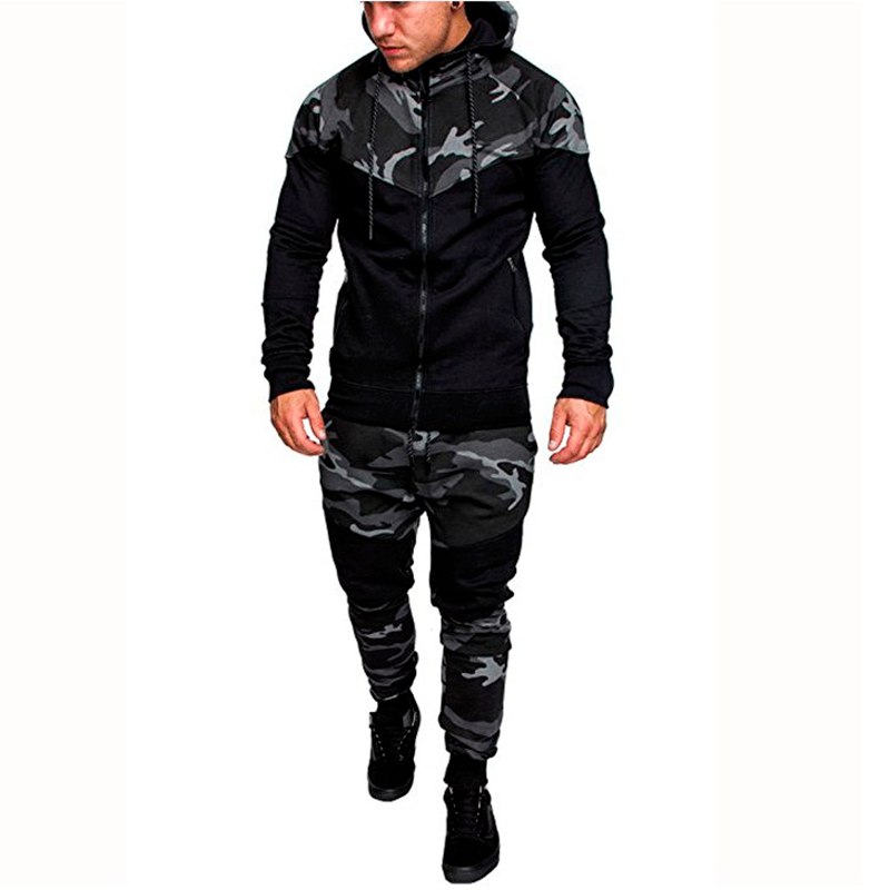 zipper hoodie camouflage military army ensemble homme vetement manteau ...