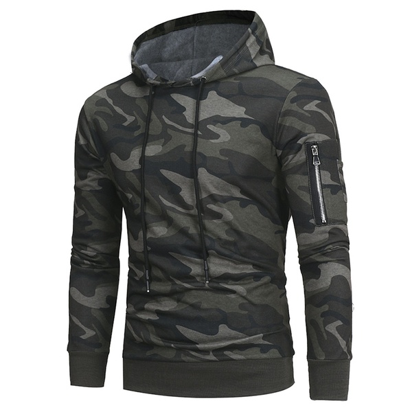 Men's Fashion Hooded Army Camouflage Military Uniform Hoodie Coat ...