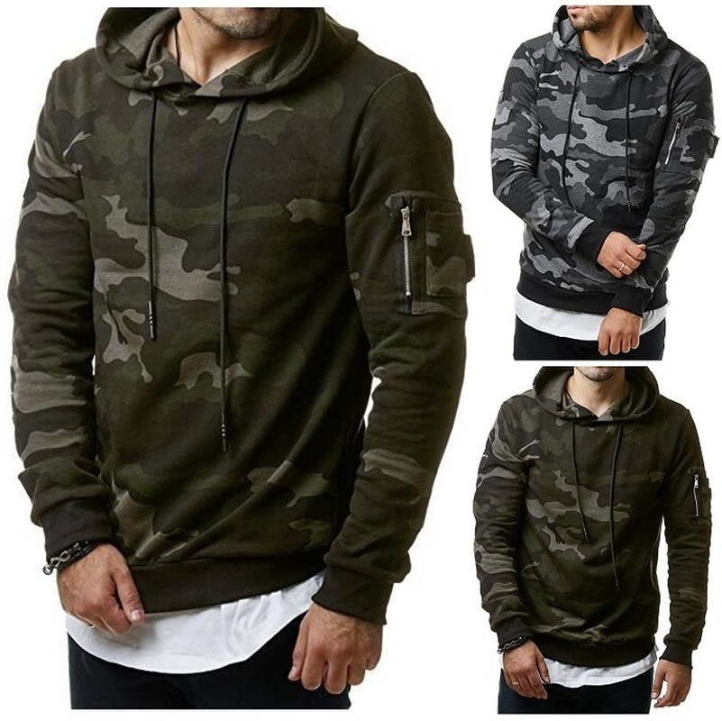 Men's Fashion Hooded Army Camouflage Military Uniform Hoodie Coat ...