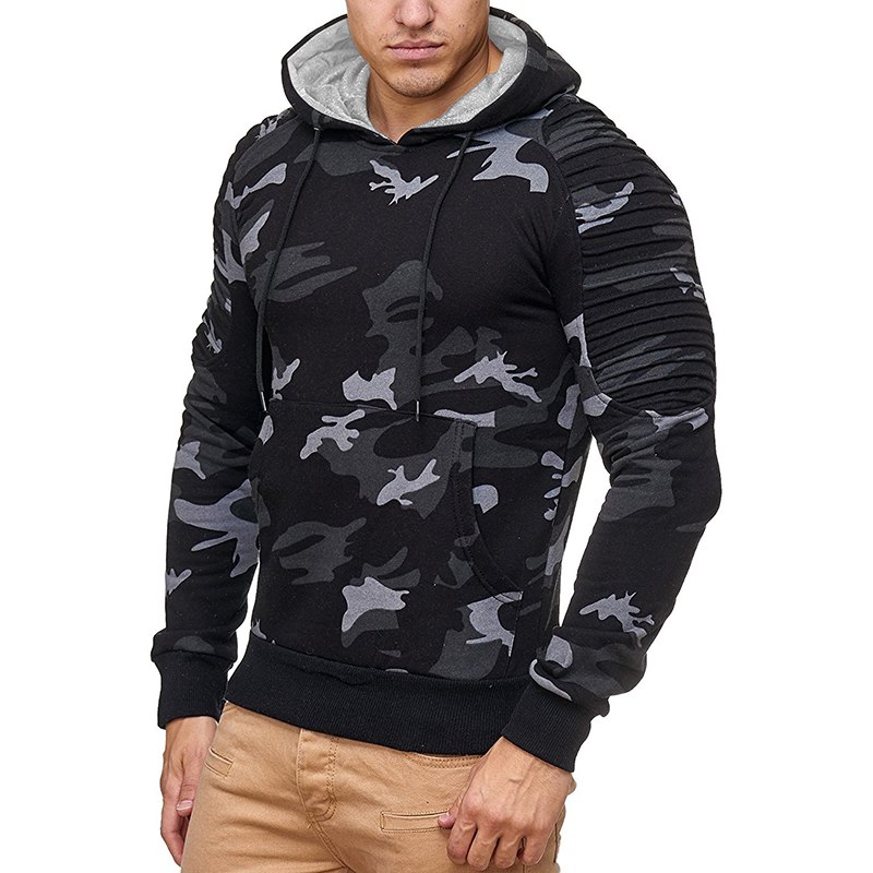 Camouflage Hoodies Men Military Style Fleece Hooded Coat Casual Camo Hoody Sweatshirt
