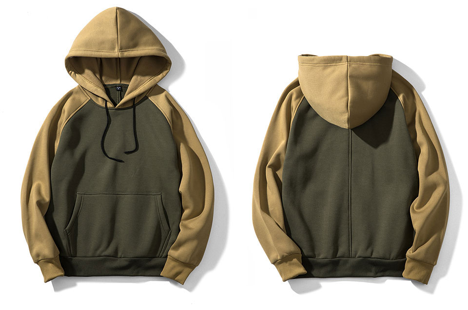 Streetwear Patchwork Hoodie Men Hip Hop Hooded Solid Slim Fit Casual Hoody