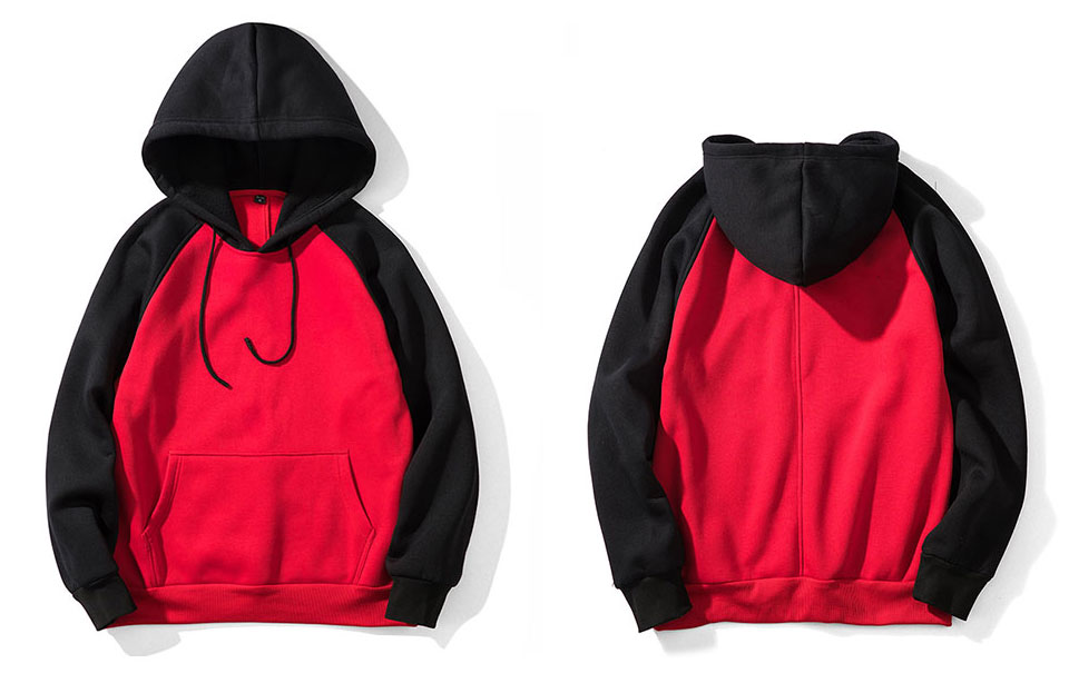 Streetwear Patchwork Hoodie Men Hip Hop Hooded Solid Slim Fit Casual Hoody