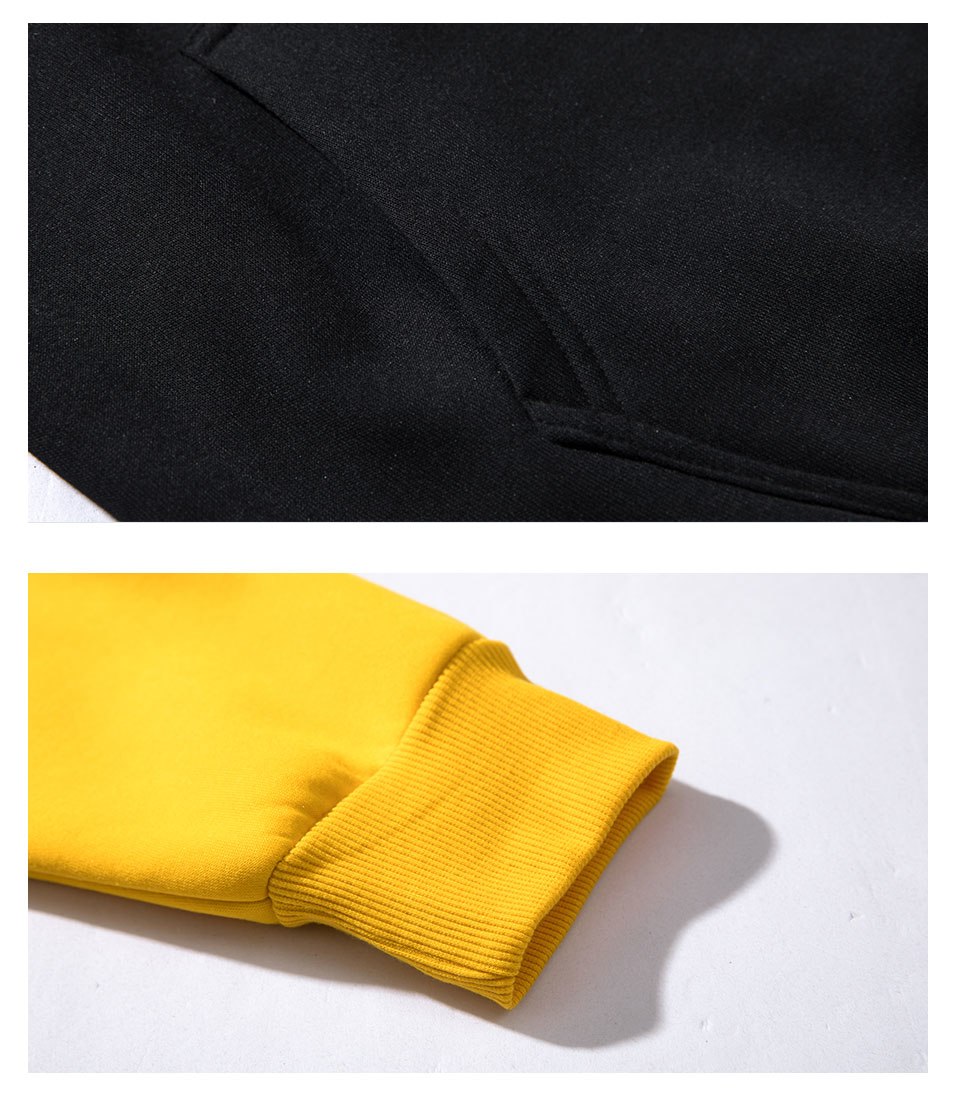 Men Hoodies Sweatshirt Fashion Quality Patchwork Streetwear Mens Tracksuit