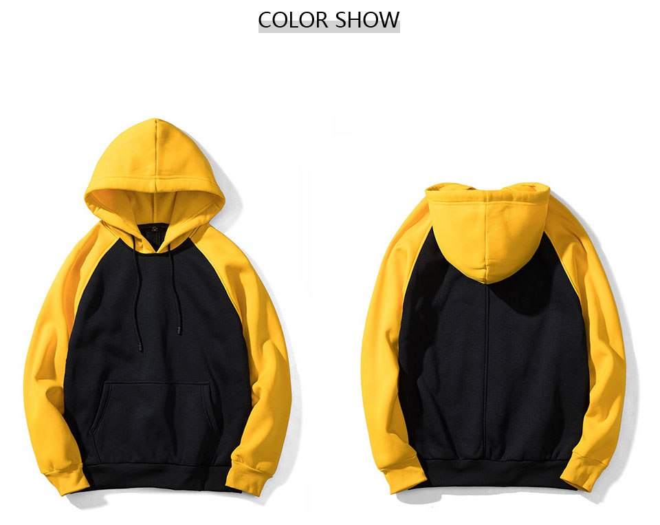Men Hoodies Sweatshirt Fashion Quality Patchwork Streetwear Mens Tracksuit