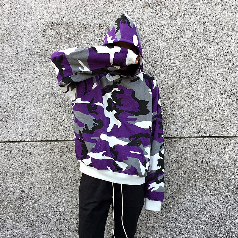 Mens Camouflage Military Hoodies Sweatshirt Men Pullover Hoodies Hip Hop Loose Streetwear