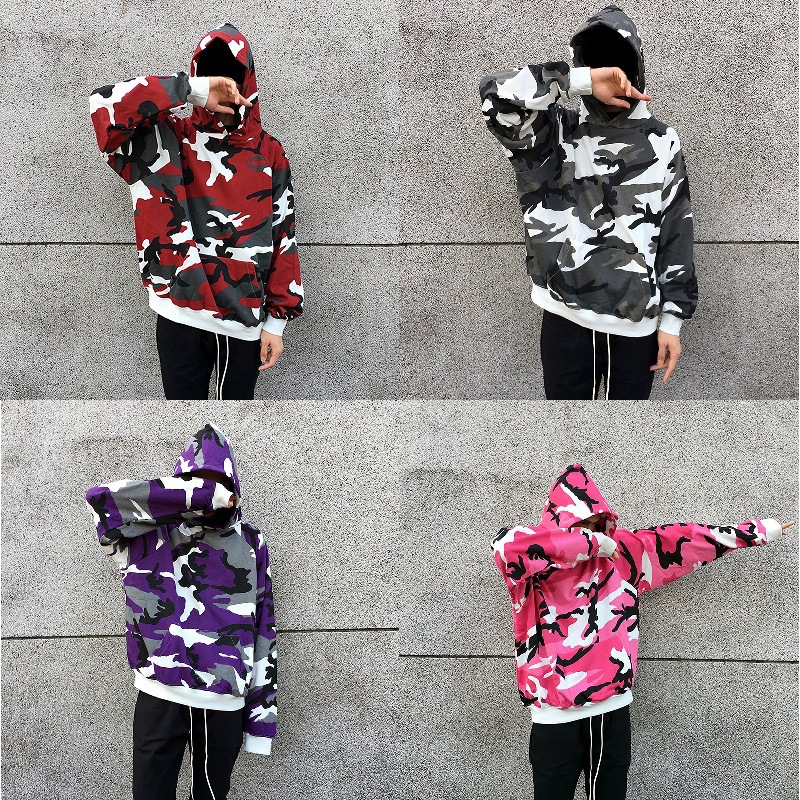 Mens Camouflage Military Hoodies Sweatshirt Men Pullover Hoodies Hip Hop Loose Streetwear
