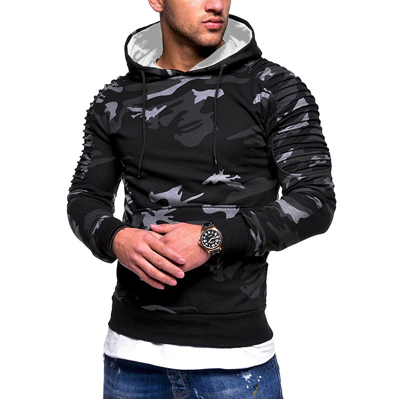 Camouflage Hoodies Men Military Style Fleece Hooded Coat Casual Camo Hoody Sweatshirt