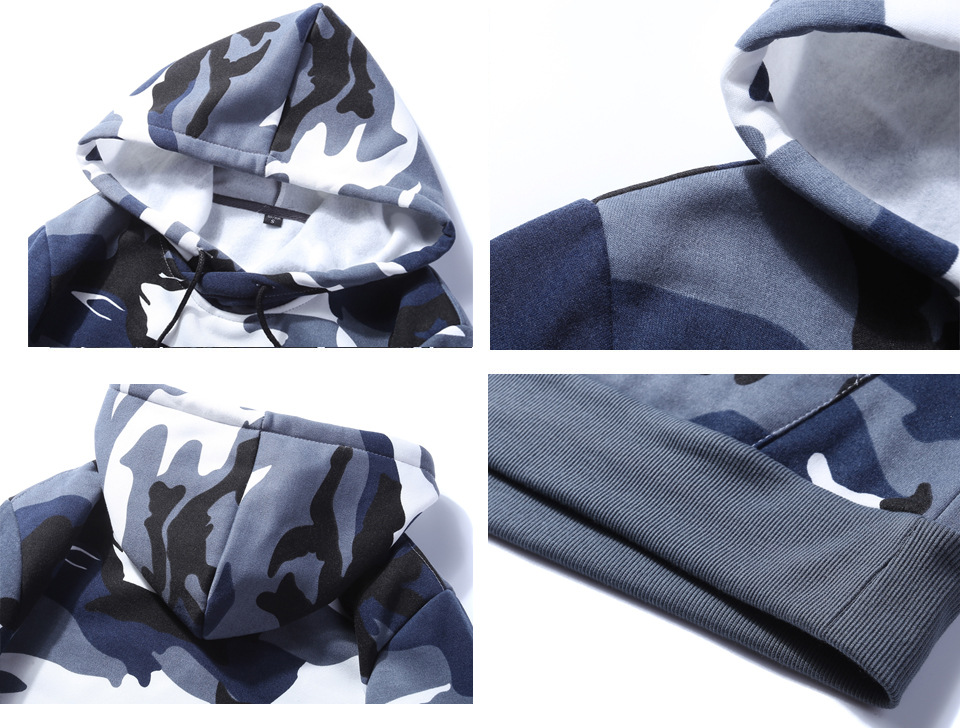 Camouflage Sweatshirt Military Style Sweatshirt Hip Hop Hoodie Men Casual