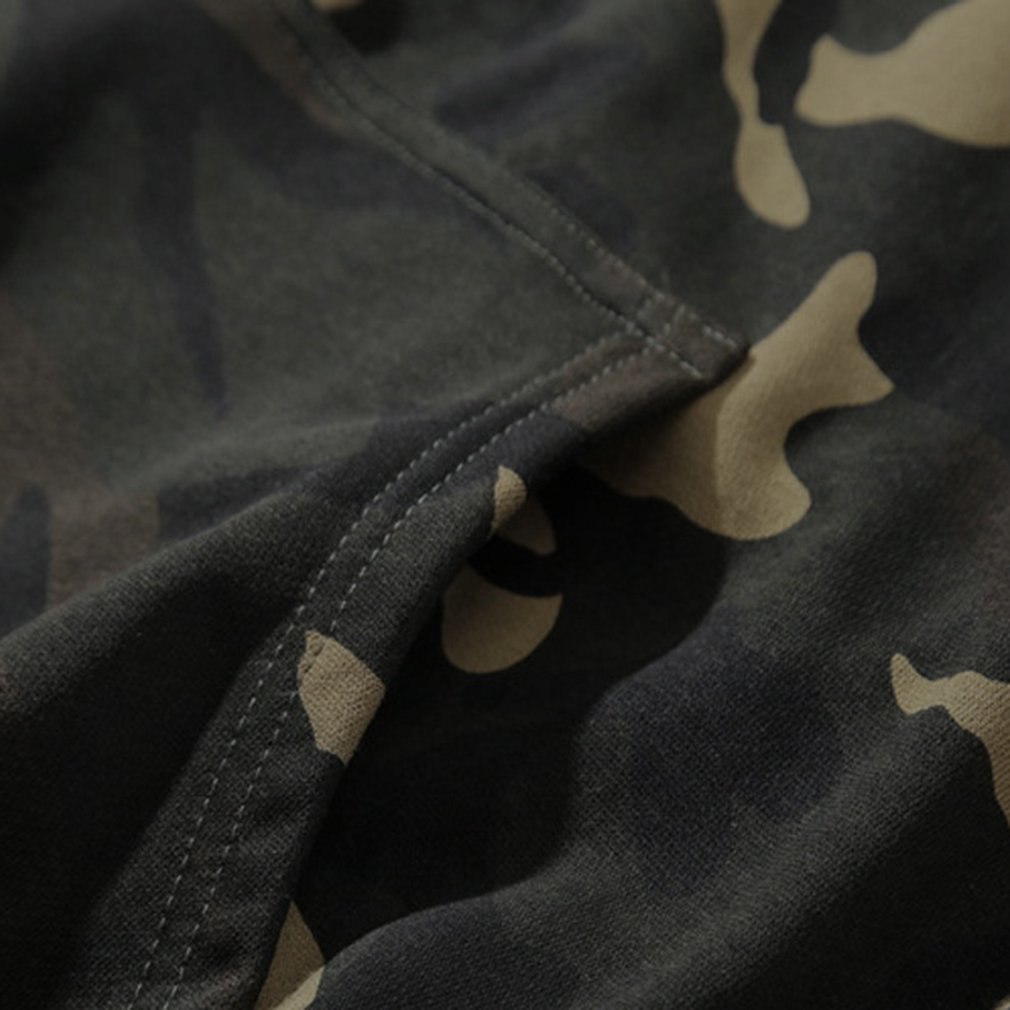 Hooded Sweatshirt Camouflage Long Sleeves Pullovers Autumn Winter Streetwear