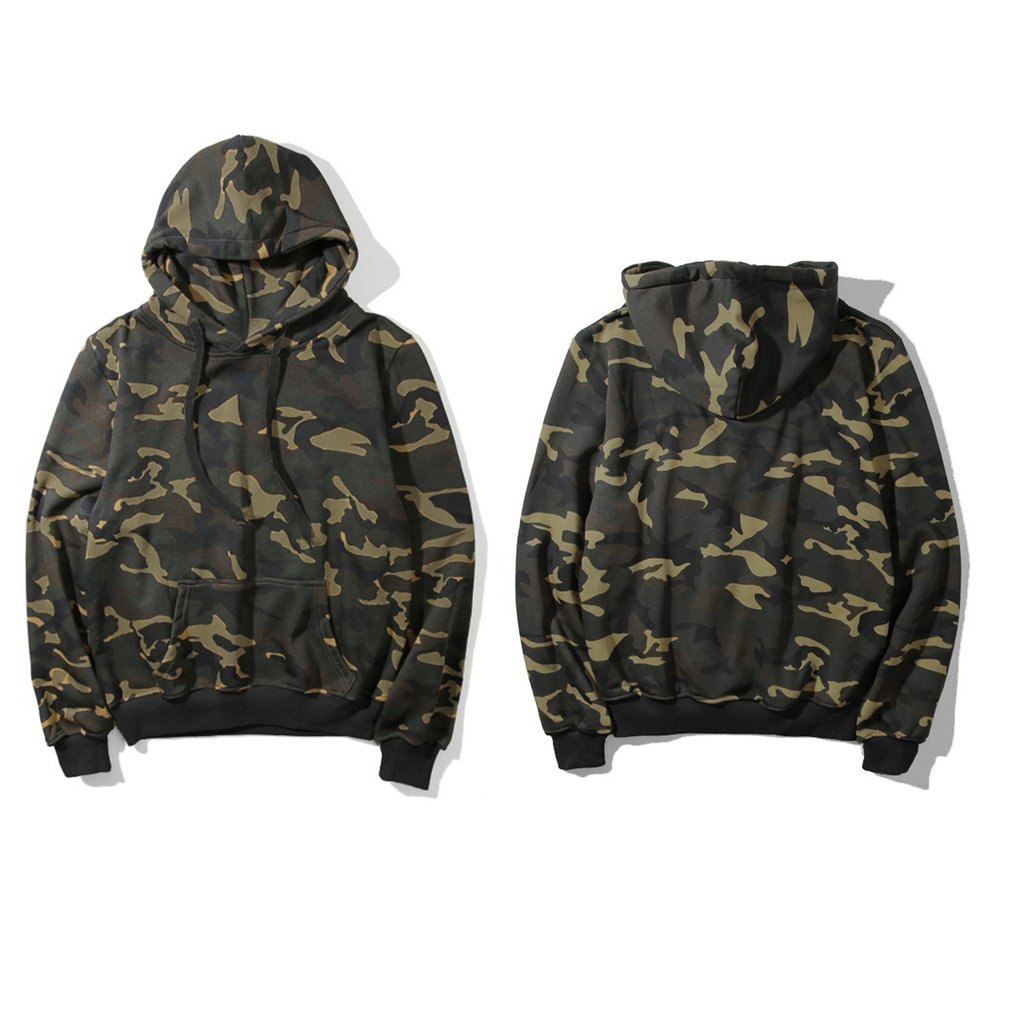 Hooded Sweatshirt Camouflage Long Sleeves Pullovers Autumn Winter Streetwear
