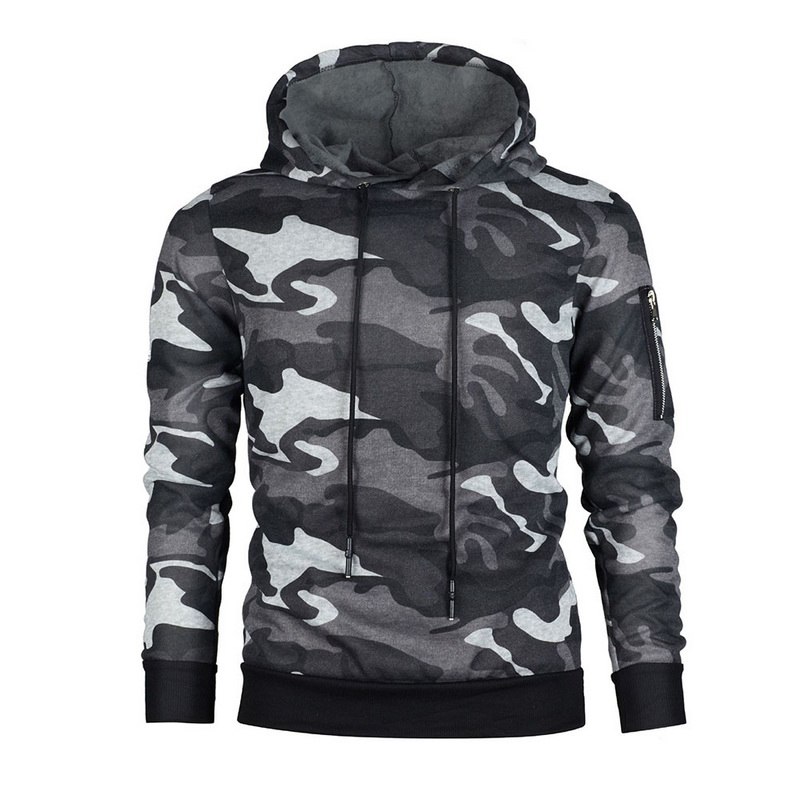 Autumn Men Hoodies Sweatshirt Fashion Cool Camouflage Military Tracksuit Casual Long Sleeve
