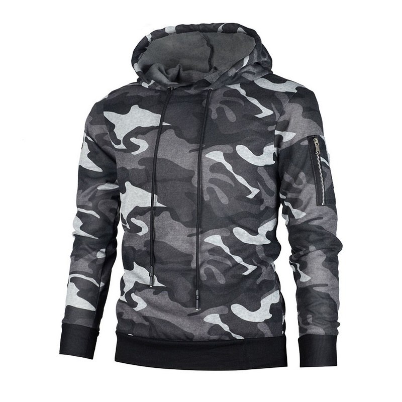 Autumn Men Hoodies Sweatshirt Fashion Cool Camouflage Military Tracksuit Casual Long Sleeve