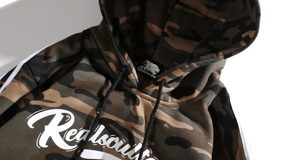 Military Striped Streak Hoodie Men Couple Lovers Camouflage Army Camo Sweatshirts