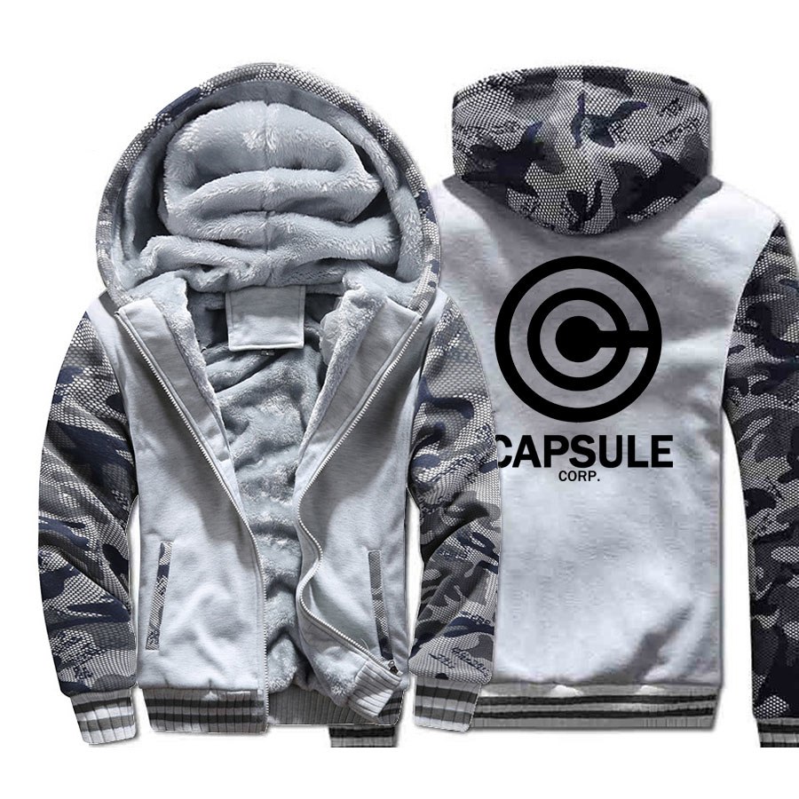 Anime Dragon Ball Z Camo Hoodies Men Spring Winter Warm Jackets Men's Camouflage Coat Casual