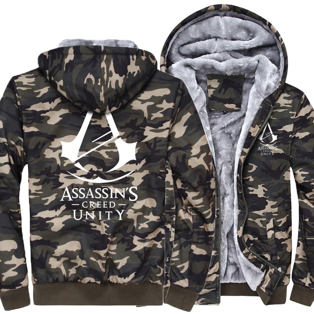 New fashion brand thick jacket men Anime Ken Kaneki Mask Army Ggreen Camouflage