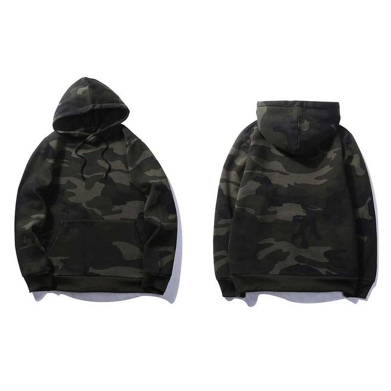 Mens Hoodies And Sweatshirts Military Pocket Hooded Winter Sweatshirt Camouflage