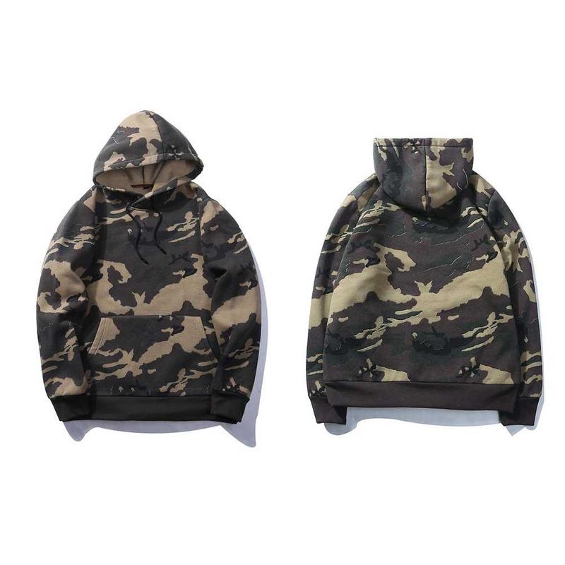 Mens Hoodies And Sweatshirts Military Pocket Hooded Winter Sweatshirt Camouflage