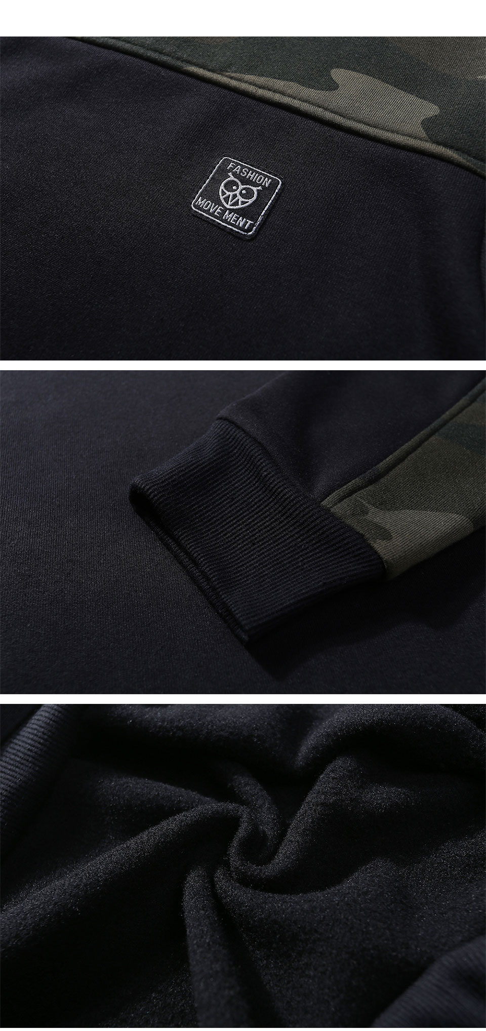 Men Sweatshirt Military Hoodies Western Loose Fleece Camouflage Hip Hop Tracksuit