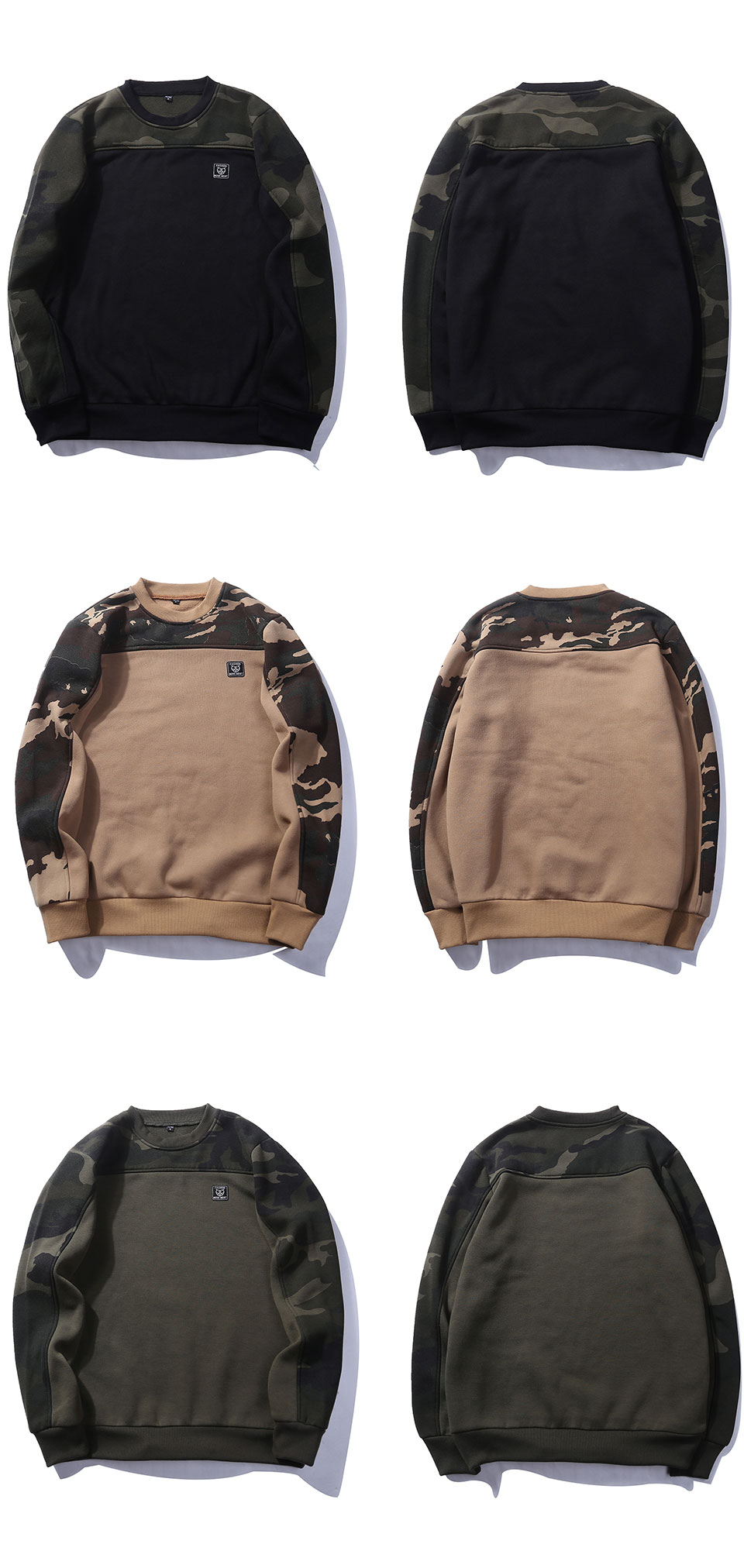 Men Sweatshirt Military Hoodies Western Loose Fleece Camouflage Hip Hop Tracksuit