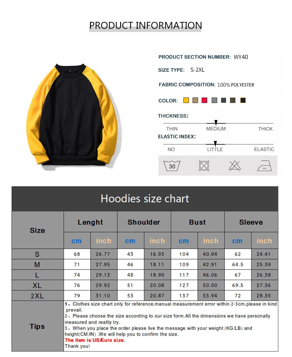 Sweatshirt Fashion Quality Sportswear EU Size Male Streetwear Pullover Patchwork