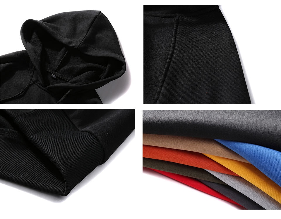 New Spring Autumn Fashion Hoodies Male Large Size Warm Fleece Coat  Sweatshirts