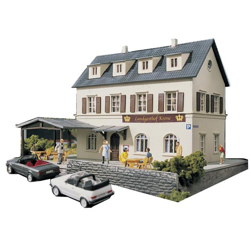 1:87 Town Hotel #61830 Architectural model Railway Sand Table Scene Matching ABS Assembly