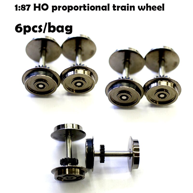 1:87 HO proportional train wheel Electric train model universal wheel accessories 6pcs/bag