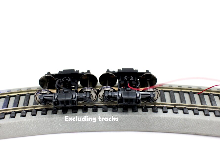 1/87 HO ratio Underframe of train carriage bogie Assembly Refitting parts of train toy model Electrical connection 1/87 HO ratio Underframe of train carriage bogie Assembly Refitting parts of train toy model Electrical connection