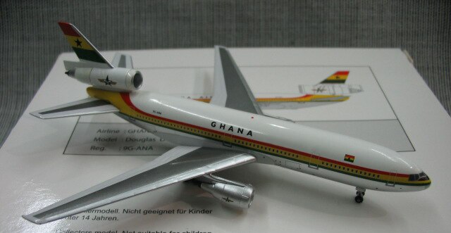 rare 1:500 Ghana dc-10-30 9g-ana aircraft model Alloy collection model