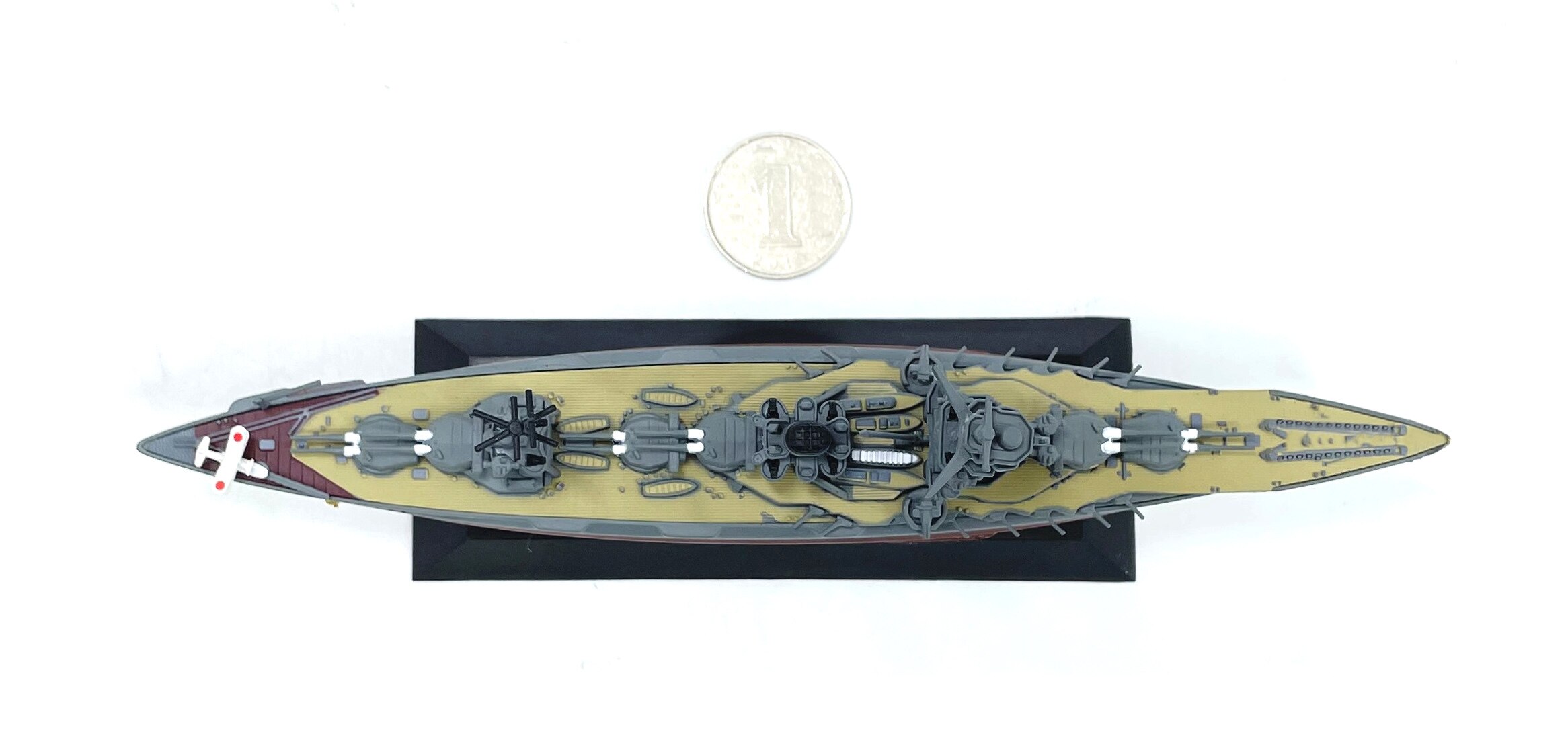 Rare 1:1000 Japanese Navy Hyuga battleship Warship model Alloy hull Static simulation pendulum