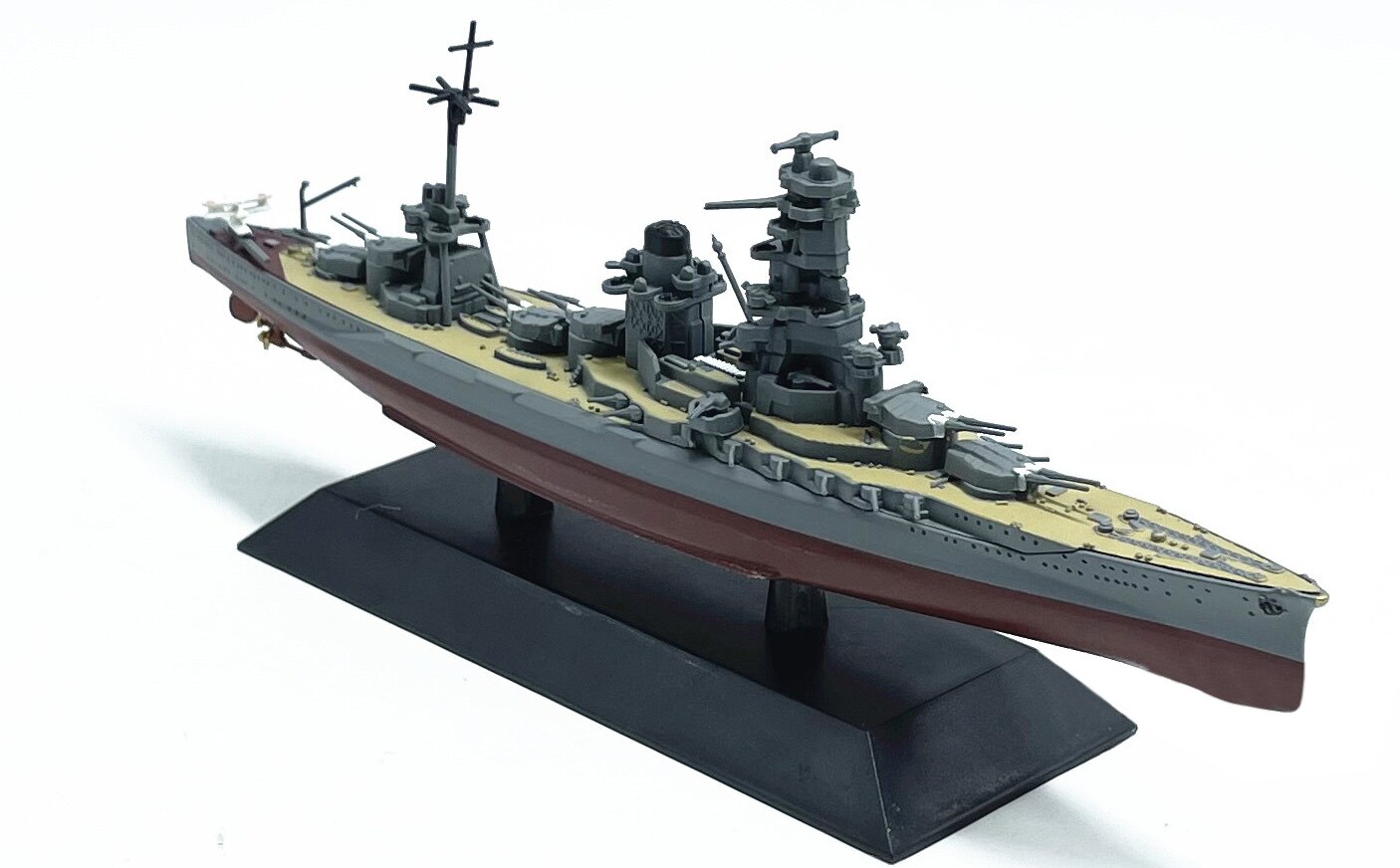 Rare 1:1000 Japanese Navy Hyuga battleship Warship model Alloy hull Static simulation pendulum